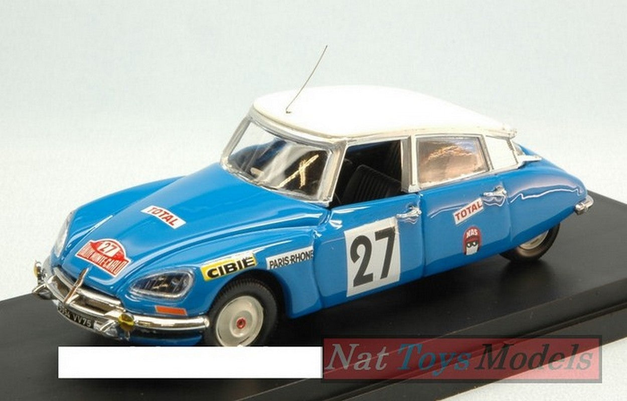 SCALE MODEL COMPATIBLE WITH CITROEN DS 21 N.27 14th MONTE CARLO 1970 N.POUDEROUX-R.VINCENT 1:43 RIO RI4514