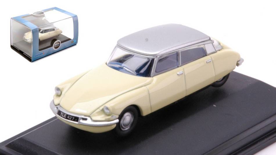 SCALE MODEL COMPATIBLE WITH CITROEN DS19 JONQUIL YELLOW/SILVER 1:76 OXFORD OXF76CDS006