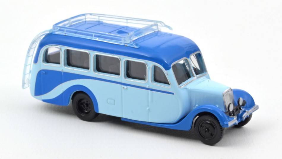 MODELLINO IN SCALA COMPATIBILE CON CITROEN U23 AUTOCAR 1947 CLEAR & MIDDLE BLUE 1:87 NOREV NV159922