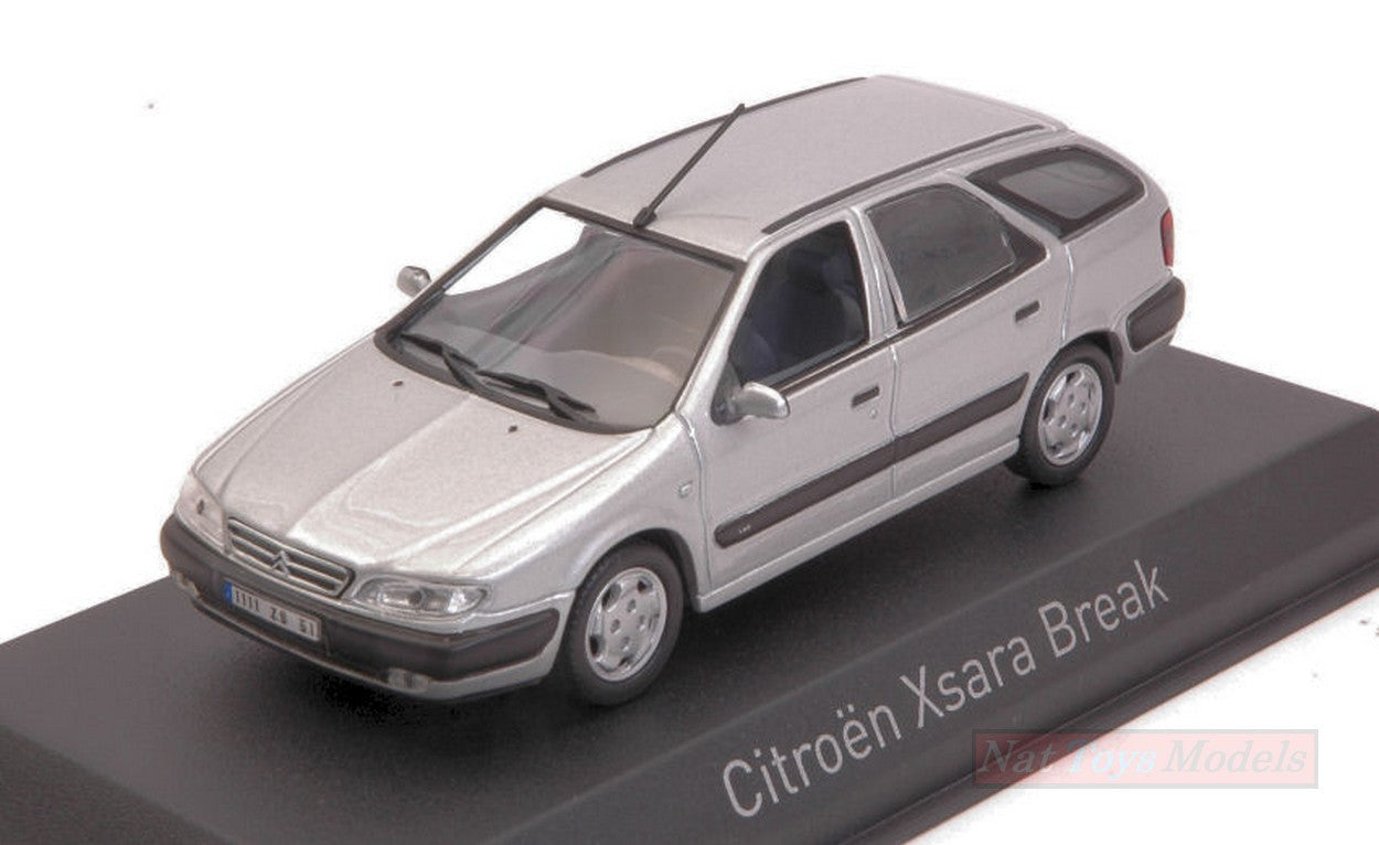 MODELE REDUIT COMPATIBLE AVEC CITROEN XSARA BREAK 1998 GRIS QUARTZ MÉTALLISÉ 1:43 NOREV NV154306