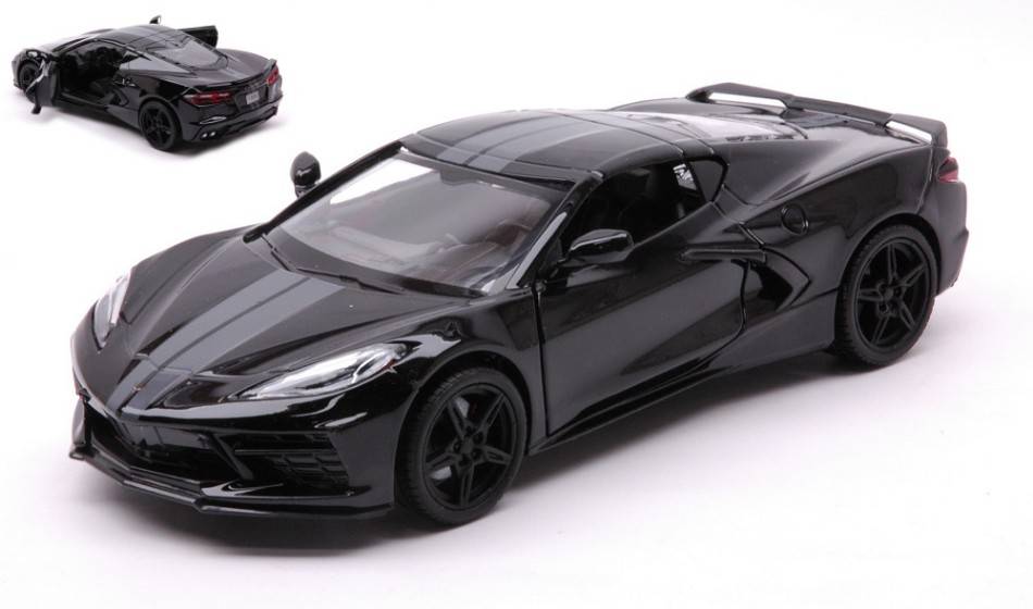 SCALE MODEL COMPATIBLE WITH CORVETTE STINGRAY 2020 BLACK 1:24 MOTORMAX MTM79360BK