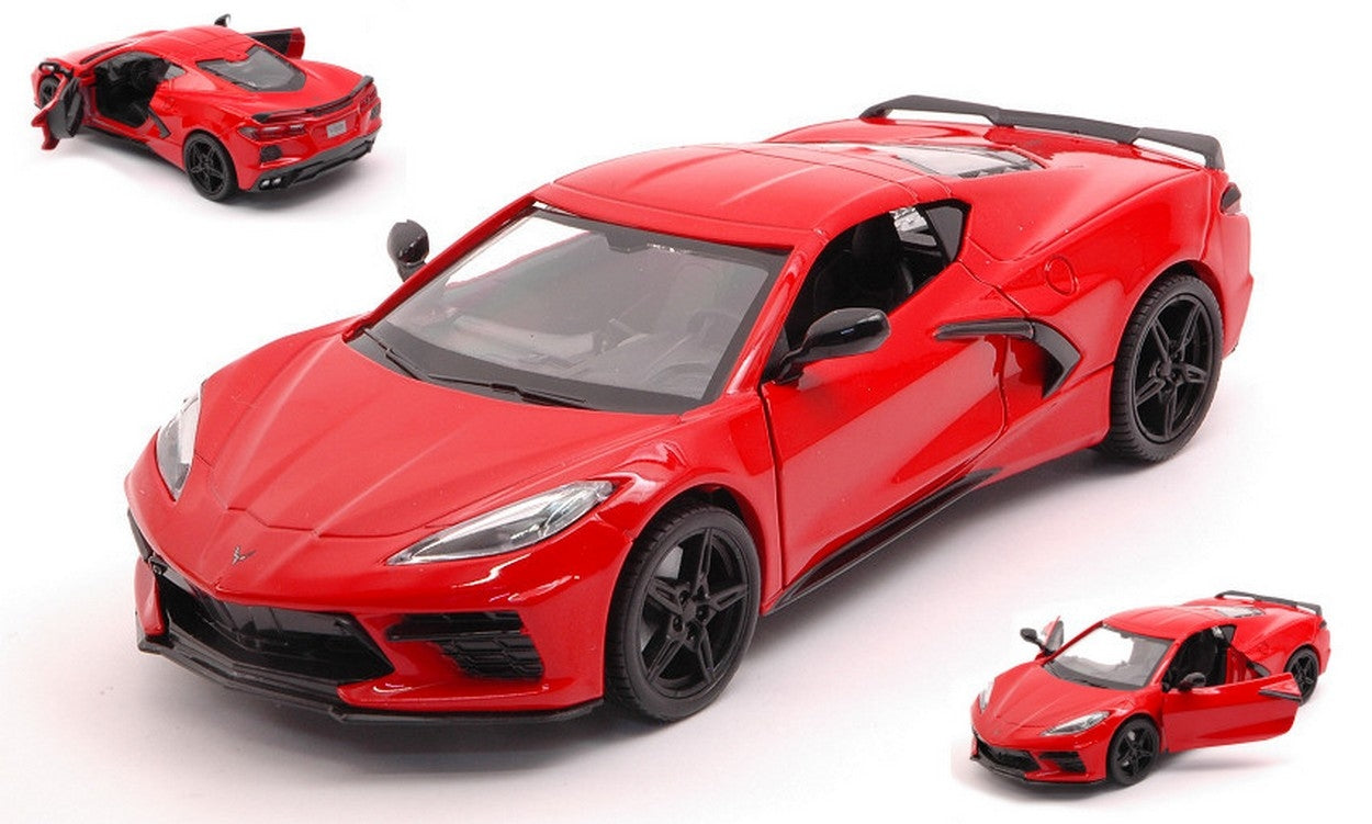 SCALE MODEL COMPATIBLE WITH CORVETTE STINGRAY C8 2020 RED 1:24 MOTORMAX MTM79360R