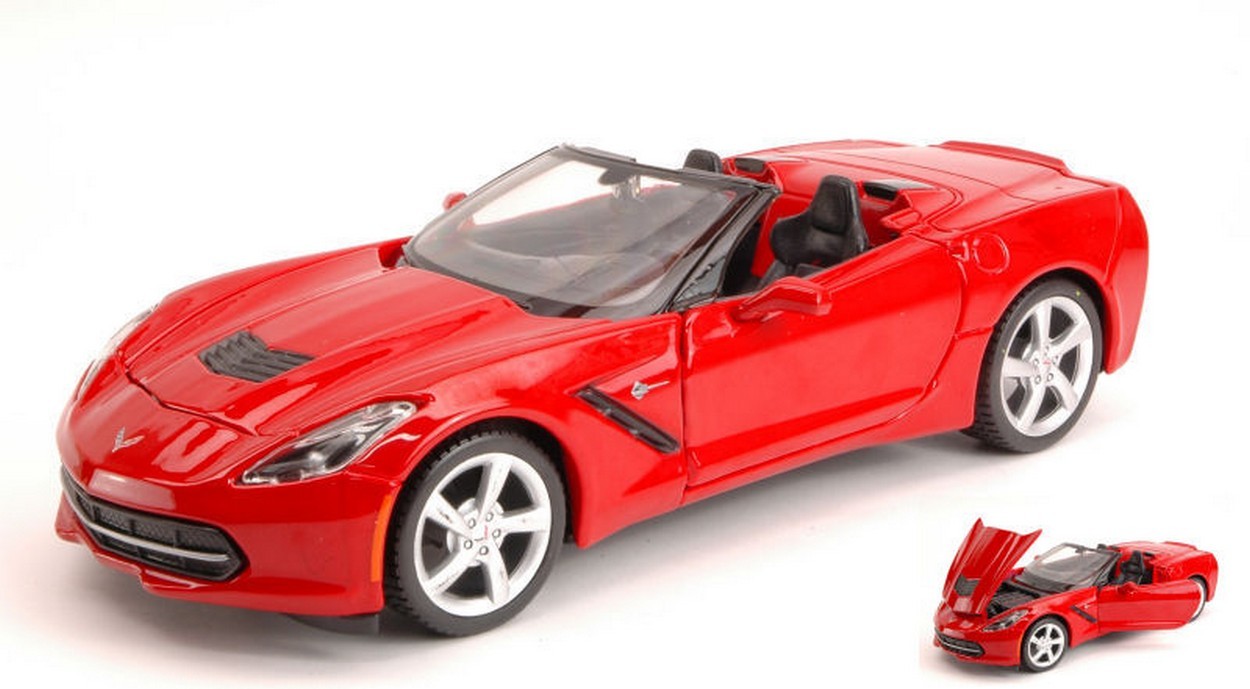 SCALE MODEL COMPATIBLE WITH CORVETTE STINGRAY COUPE 2014 RED 1:24 MAISTO MI31501R