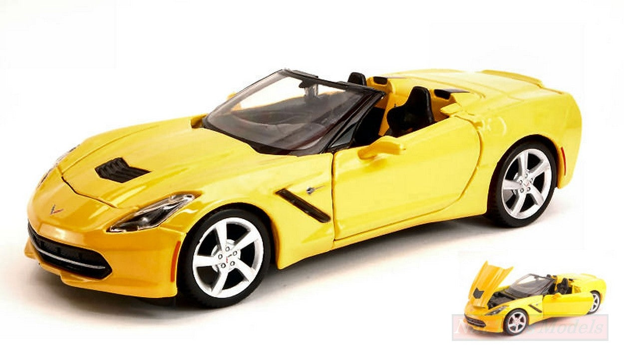 SCALE MODEL COMPATIBLE WITH CORVETTE STINGRAY COUPE 2014 YELLOW 1:24 MAISTO MI31501Y