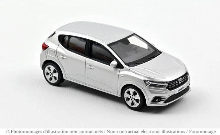 MODELLINO IN SCALA COMPATIBILE CON DACIA SANDERO 2021 HIGHLAND GREY 1:43 NOREV NV509020