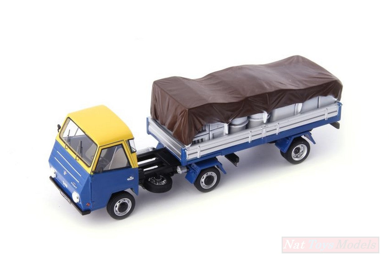 MODELLINO IN SCALA COMPATIBILE CON DAF PONY 1968 BLUE/YELLOW 1:43 AUTOCULT ATC08010