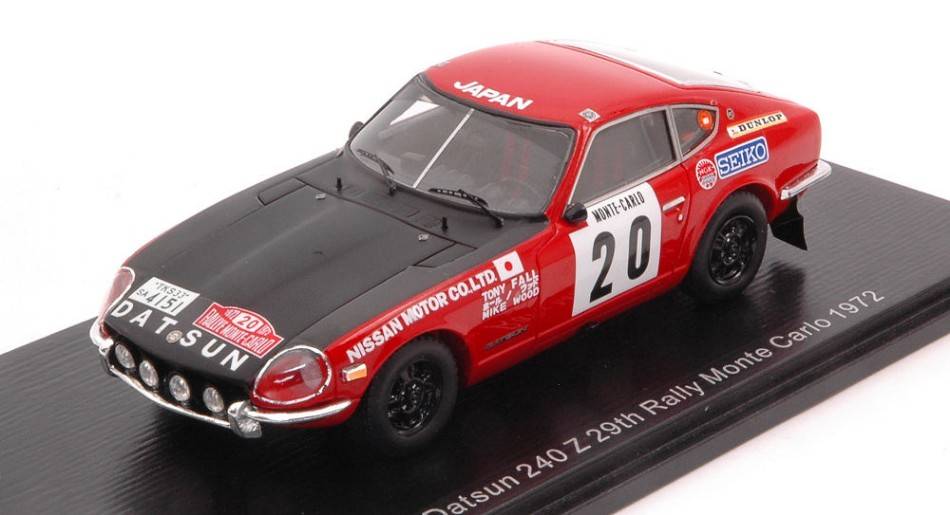 MODELE REDUIT COMPATIBLE AVEC DATSUN 240 Z N.20 29ème MONTE CARLO 1972 T.FALL-M.WOOD 1:43 SPARK MODEL S6284