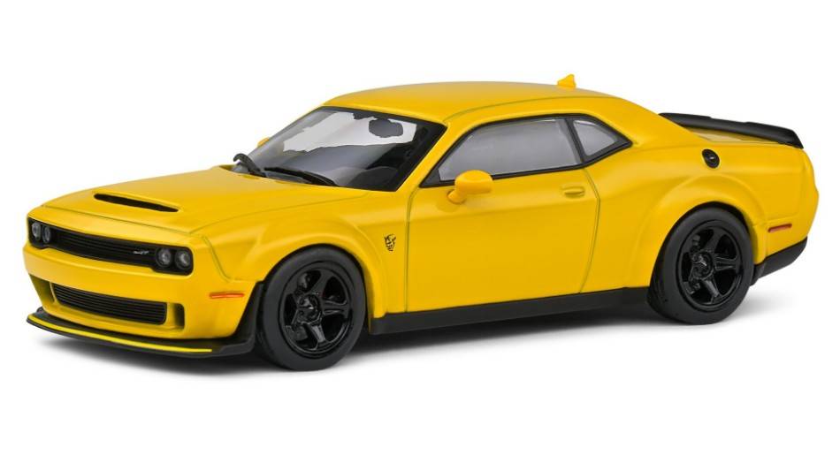 SCALE MODEL COMPATIBLE WITH DODGE CHALLENGER 2018 DEMON YELLOW 1:43 SOLID SL4310308