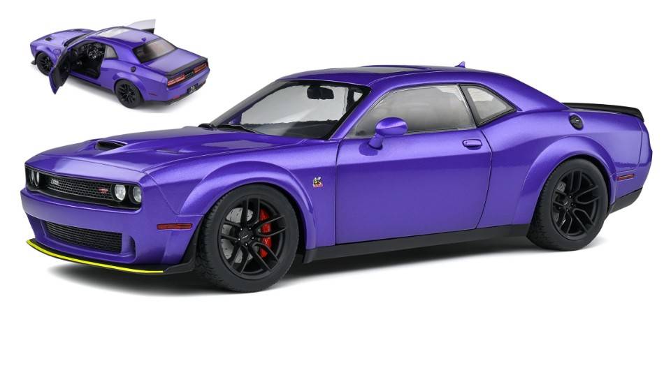 MODELLINO IN SCALA COMPATIBILE CON DODGE CHALLENGER R/T SCAT PACK WIDEBODY 2020 PLUM CRAZY 1:18 SOLIDO SL1805705