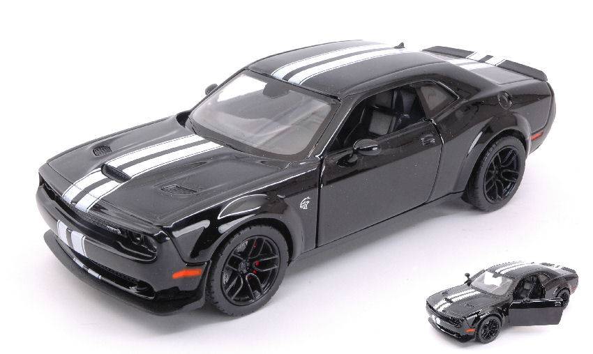 SCALE MODEL COMPATIBLE WITH DODGE CHALLENGER SRT 2018 HELLCAT WIDE-BODY BLACK 1:24 MOTORMAX MTM79350BK