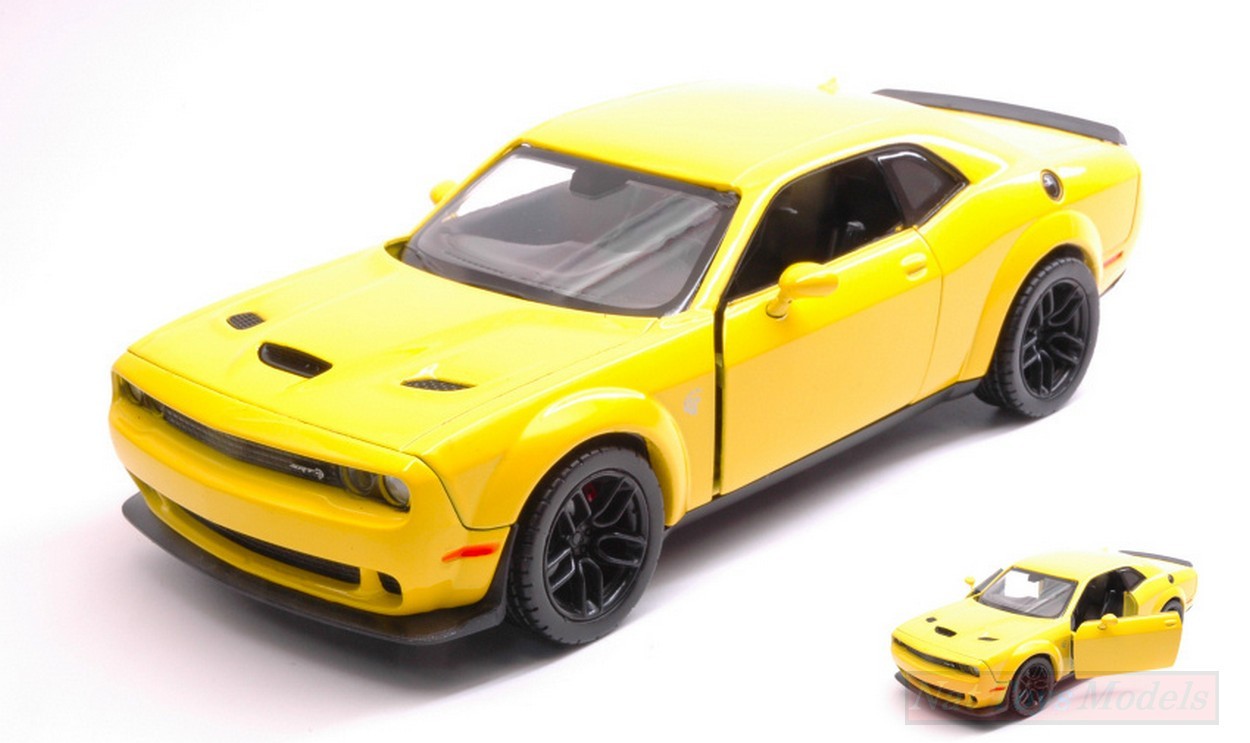 SCALE MODEL COMPATIBLE WITH DODGE CHALLENGER SRT HELLCAT WIDEBODY 2018 YELLOW 1:24 MOTORMAX MTM79350Y