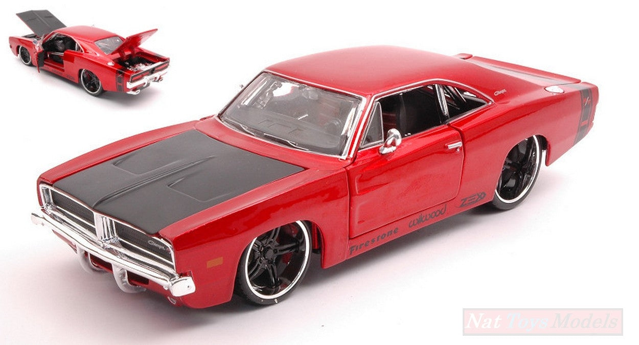 MODELE REDUIT COMPATIBLE AVEC DODGE CHARGER R/T 1969 ROUGE 1:24 MAISTO MI32537