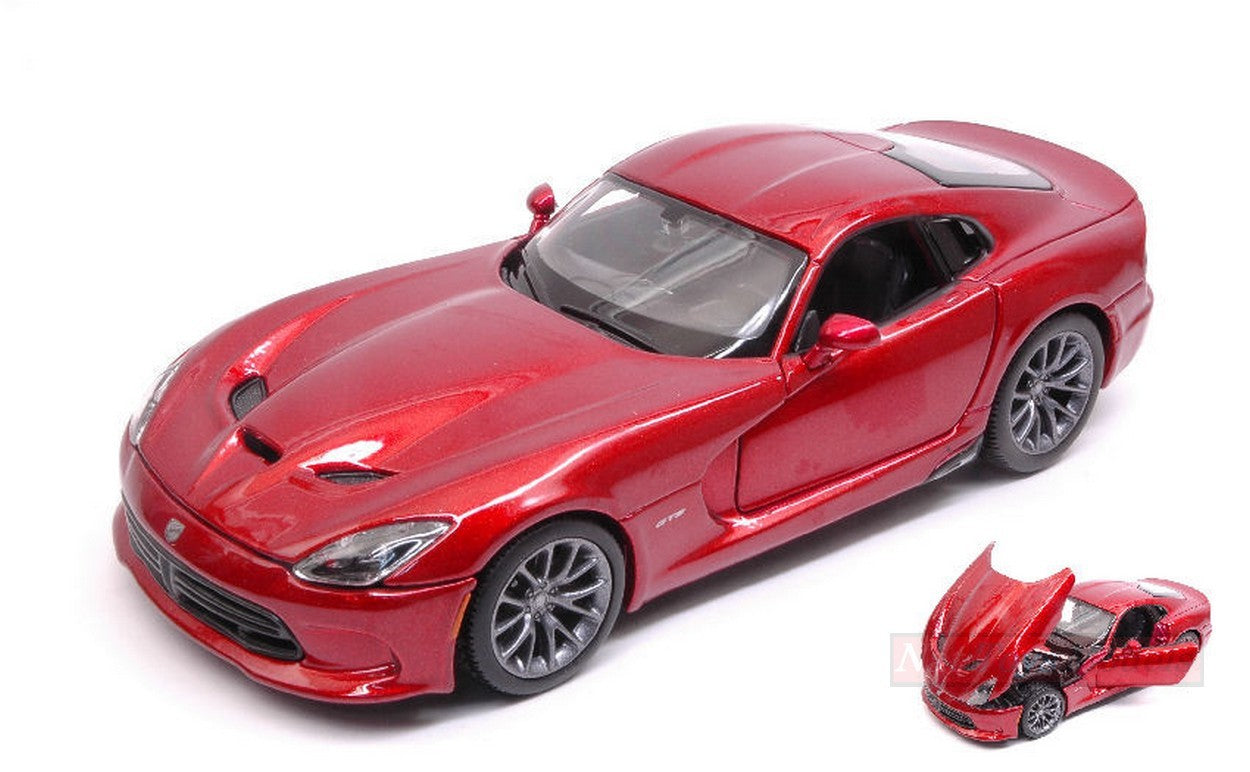 SCALE MODEL COMPATIBLE WITH DODGE VIPER GTS 2013 METALLIC RED 1:24 MAISTO MI31271R