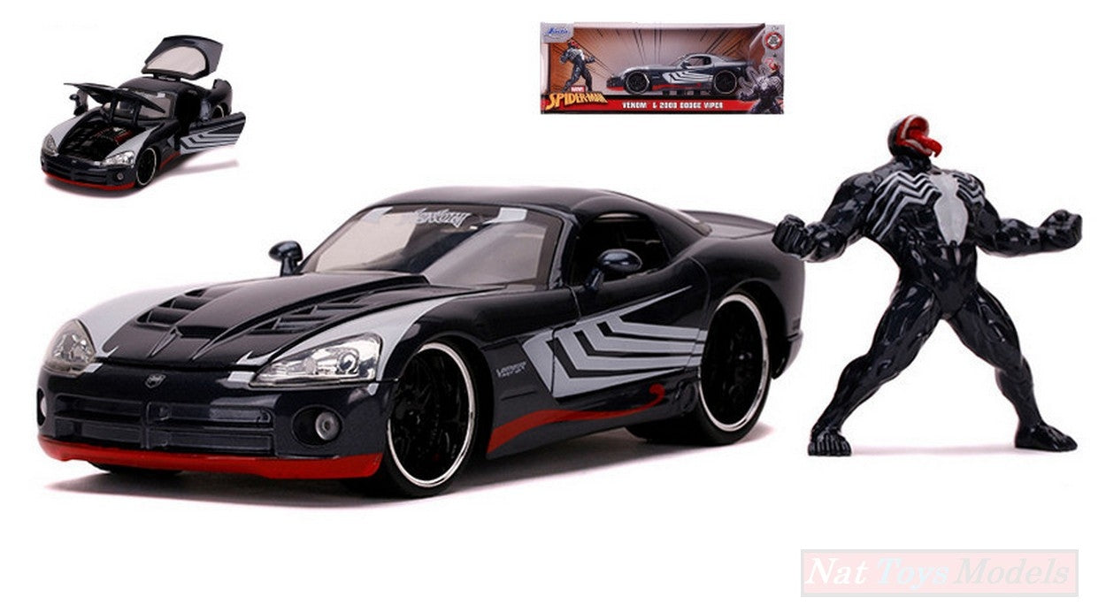 MODELLINO IN SCALA COMPATIBILE CON DODGE VIPER SRT-10 2008 W/VENOM FIGURE 1:24 JADA TOYS JADA31750