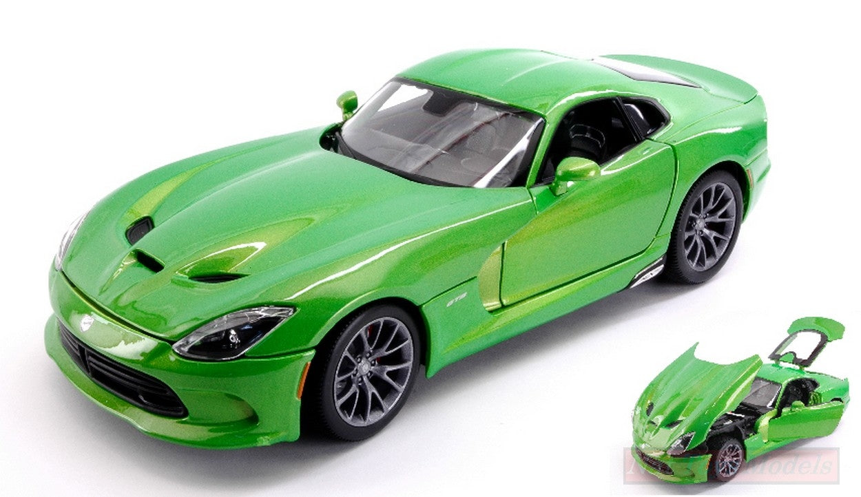 MODELLINO IN SCALA COMPATIBILE CON DODGE VIPER SRT GTS 2013 GREEN 1:18 MAISTO MI31128GR