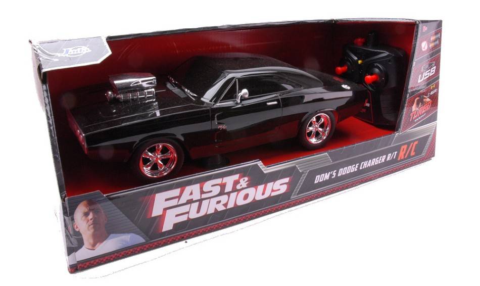 SCALE MODEL COMPATIBLE WITH DOM'S DODGE CHARGER 1970 FAST & FURIOUS RADIOCONTROL 1:16 JADA TOYS JADA253206004