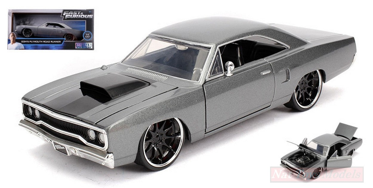 MODÈLE RÉDUIT COMPATIBLE AVEC DOM'S PLYMOUTH ROAD RUNNER FAST & FURIOUS 1:24 JADA TOYS JADA30745