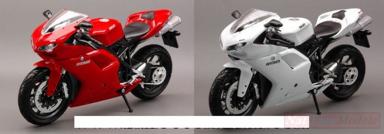 MODELLINO IN SCALA COMPATIBILE CON DUCATI 1198 SCALA ASSORTITI 2 COLORI 1:12 NEW RAY NY57143