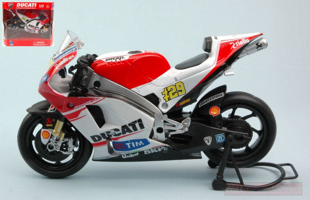 MODÈLE RÉDUIT COMPATIBLE AVEC DUCATI DESMOSEDICI A.IANNONE N.29 MOTO GP 2015 1:12 NEW RAY NY57733