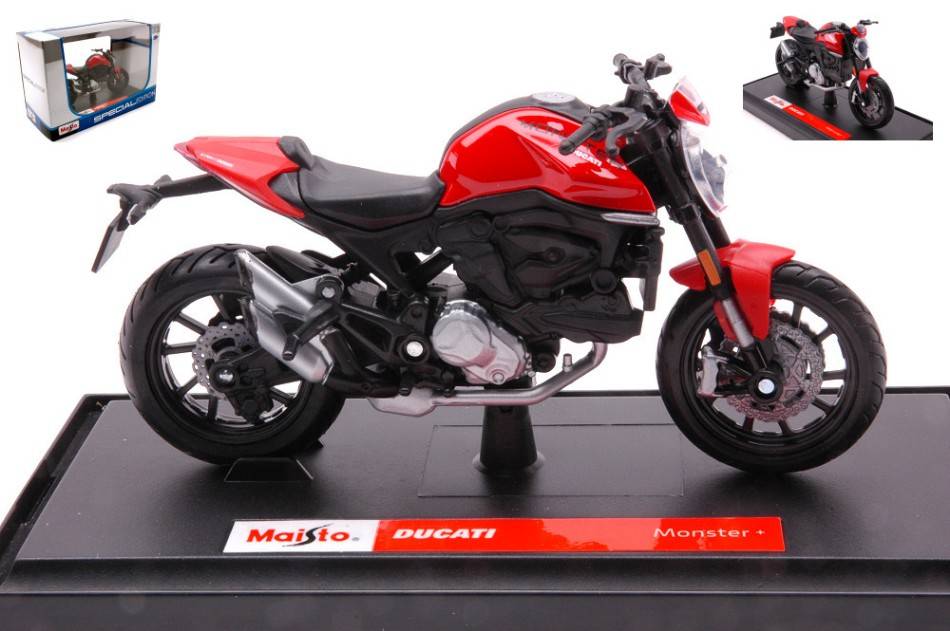 MODELE REDUIT COMPATIBLE AVEC DUCATI MONSTER + 2021 ROUGE 1:18 MAISTO MI20131