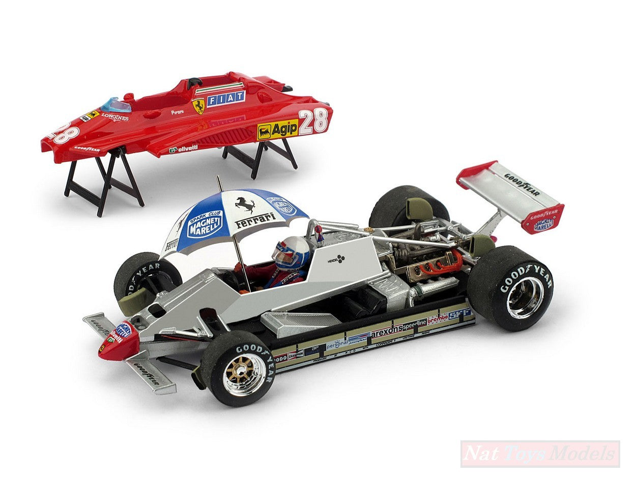 SCALE MODEL COMPATIBLE WITH FERRARI 126 C2 D.PIRONI 1982 N.27 SAN MARINO GP OPENABLE+PIL.+SHADE. BRUMM BMP014