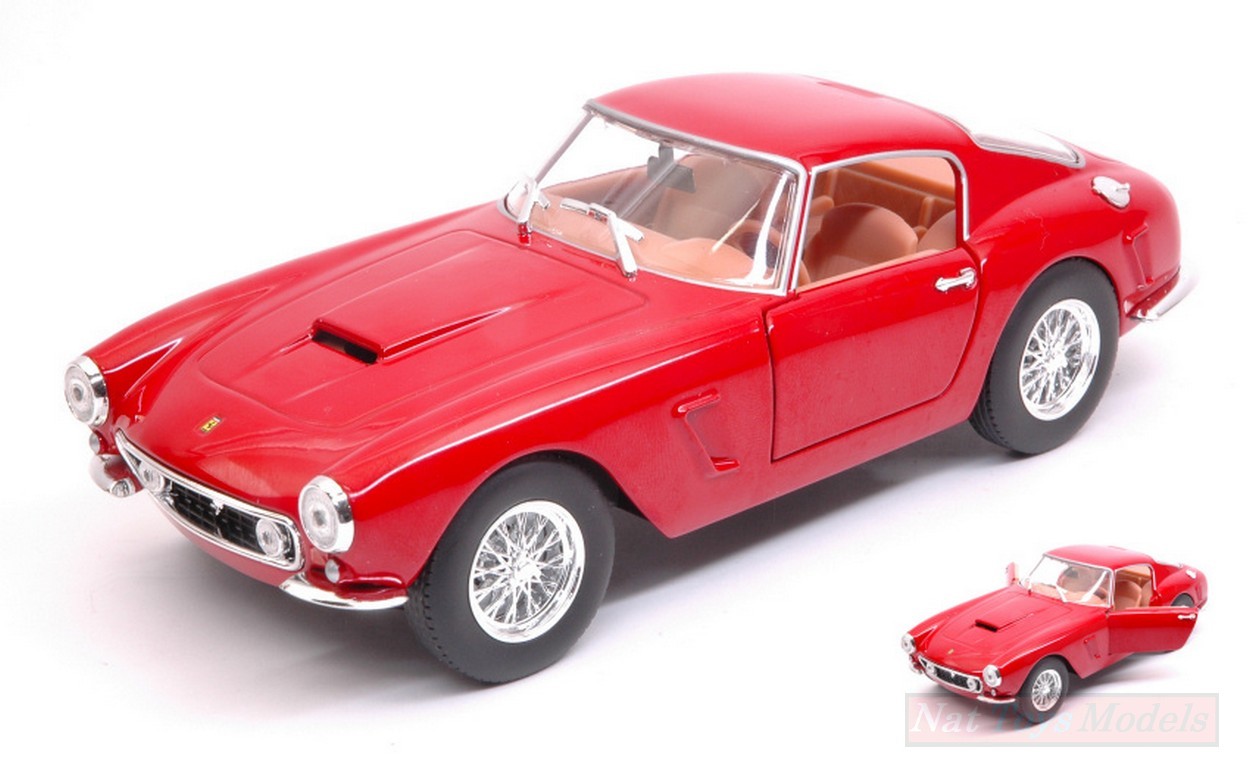 SCALE MODEL COMPATIBLE WITH FERRARI 250 GT BERLINETTA SWB SHORT WHEELbase 1959 RED 1:24 BURAGO BU26025R