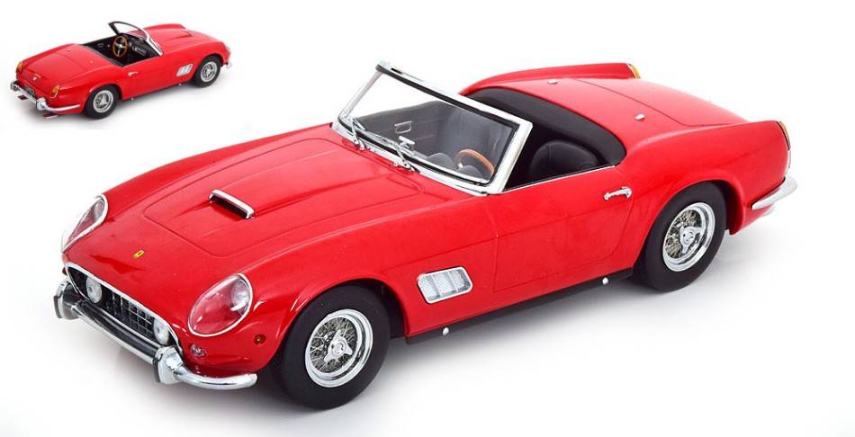 MODELLINO IN SCALA COMPATIBILE CON FERRARI 250 GT CALIFORNIA SPYDER 1960 EUROPEAN VERSION RED 1:18 KK SCALE KKDC181046