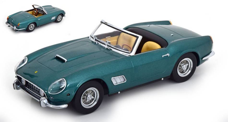 MODELLINO IN SCALA COMPATIBILE CON FERRARI 250 GT CALIFORNIA SPYDER 1960 METALLIC GREEN 1:18 KK SCALE KKDC181045