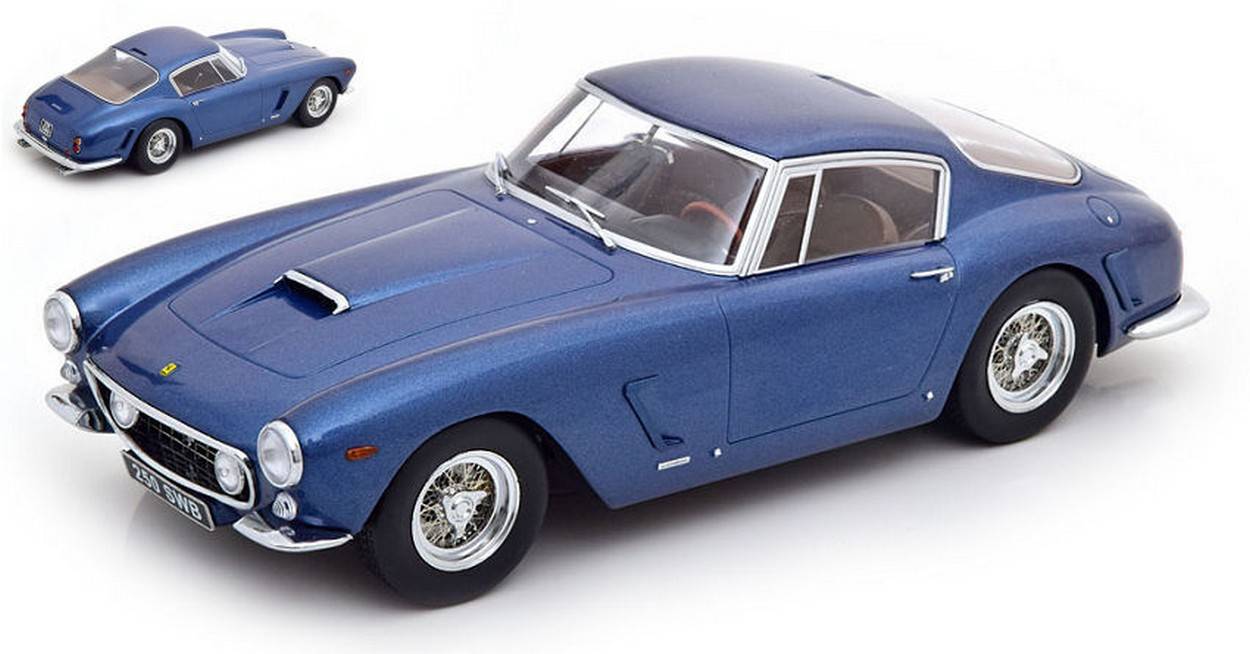 SCALE MODEL COMPATIBLE WITH FERRARI 250 SWB SHORT WHEELbase 1961 BLUE METALLIC 1:18 KK SCALE KKDC180763