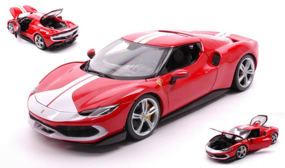 MODELE REDUIT COMPATIBLE AVEC FERRARI 296 GTB ROUGE 1:18 BURAGO BU16017R