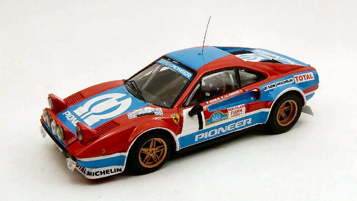 SCALE MODEL COMPATIBLE WITH FERRARI 308 GR.4 N.1 2nd TARGA FLORIO 1982 ANDRUET-"BICHE" 1:43 BEST MODEL BT9421