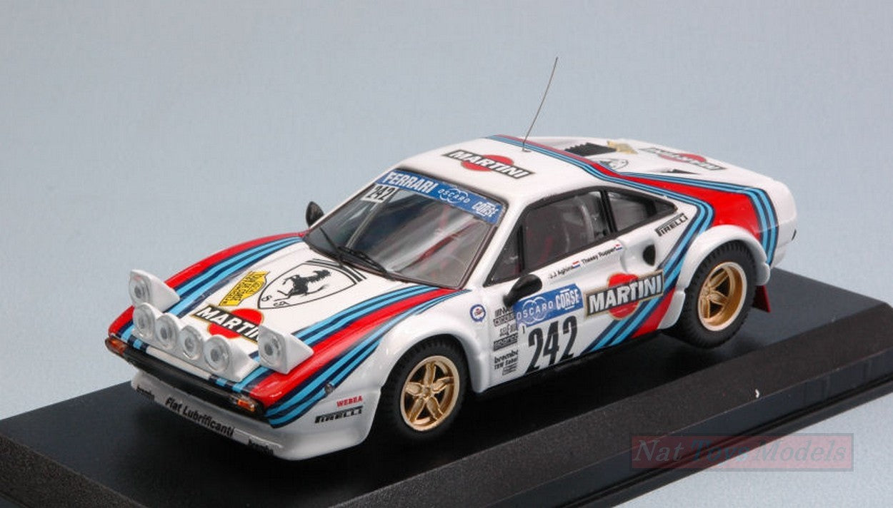SCALE MODEL COMPATIBLE WITH FERRARI 308 GTB GR.4 N.242 TOUR DE CORSE HISTORIQUE 2014 1:43 BEST MODEL BT9674