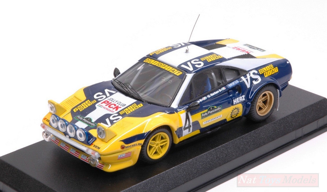 SCALE MODEL COMPATIBLE WITH FERRARI 308 GTB Gr.4 N.4 WINNER RALLY PIANCAVALLO 1980 "NICO"-BARBAN BEST BT9716