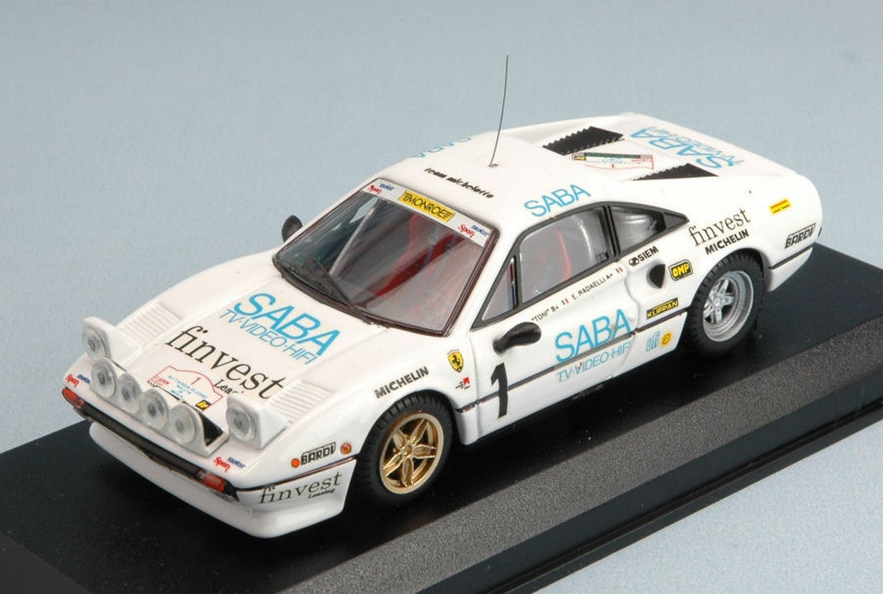 SCALE MODEL COMPATIBLE WITH FERRARI 308 GTB N.1 TARGA FLORIO 1983 TONY-RADAELLI 1:43 BEST MODEL BT9211
