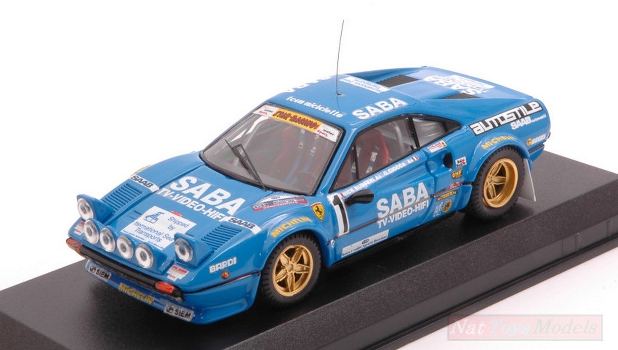SCALE MODEL COMPATIBLE WITH FERRARI 308 GTB N.1 WINNER RALLY 1000 MIGLIA 1983 BUSSENI-CIOCCA 1:43 BEST MODEL BT9630-2