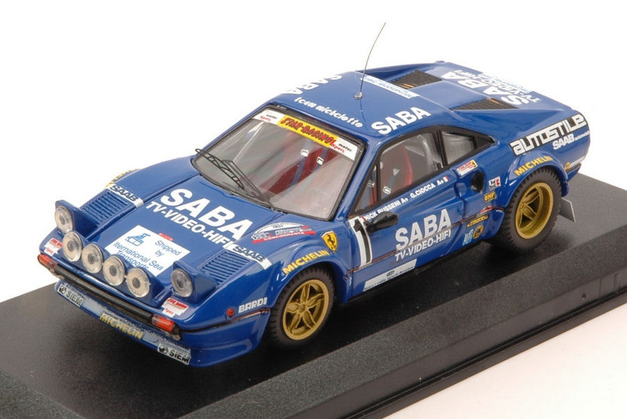SCALE MODEL COMPATIBLE WITH FERRARI 308 GTB N.1 WINNER RALLY MILLE MIGLIA 1983 N.BUSSENI-COCCIA 1:43 BEST BT9630