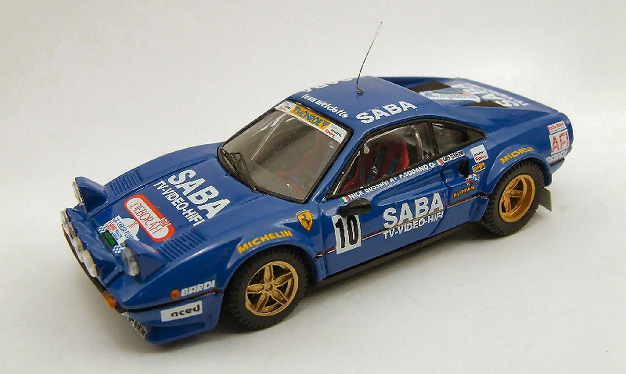 SCALE MODEL COMPATIBLE WITH FERRARI 308 GTB N.10 5th TARGA FL0RIO 1983 N.BUSSENI-P.SODANO 1:43 BEST MODEL BT9355
