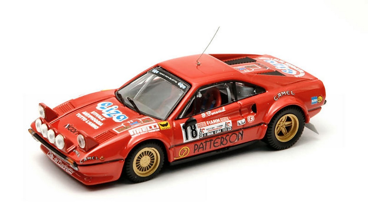 SCALE MODEL COMPATIBLE WITH FERRARI 308 GTB N.18 RETIRED ELBA 1978 R.LIVIERO-F.PENARIOL 1:43 BEST MODEL BT9321