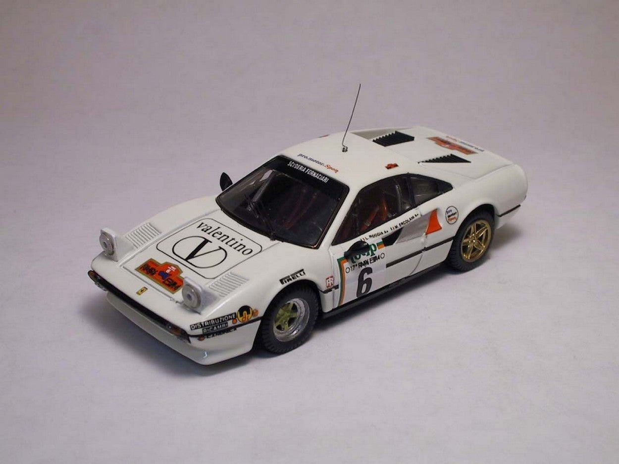 SCALE MODEL COMPATIBLE WITH FERRARI 308 GTB N.6 6th RALLY ELBA 1985 ERCOLANI-ROGGIA 1:43 BEST MODEL BT9207