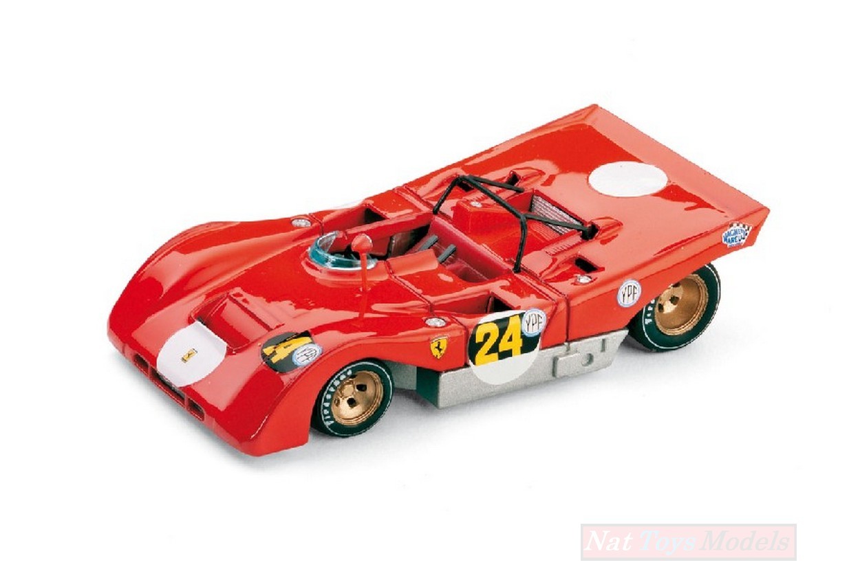 MODELLINO IN SCALA COMPATIBILE CON FERRARI 312 PB N.24 1000 Km BUENOS AIRES 1971 I.GIUNTI-A.MERZARIO 1:43 BRUMM BM0258