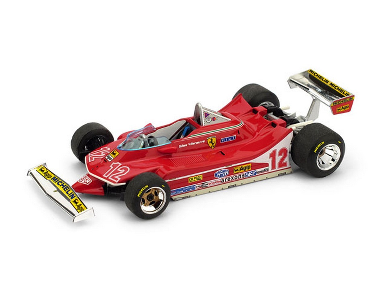 SCALE MODEL COMPATIBLE WITH FERRARI 312 T4 G.VILLENEUVE 1979 N.12 2nd FRANCE GP 1:43 BRUMM BM0512