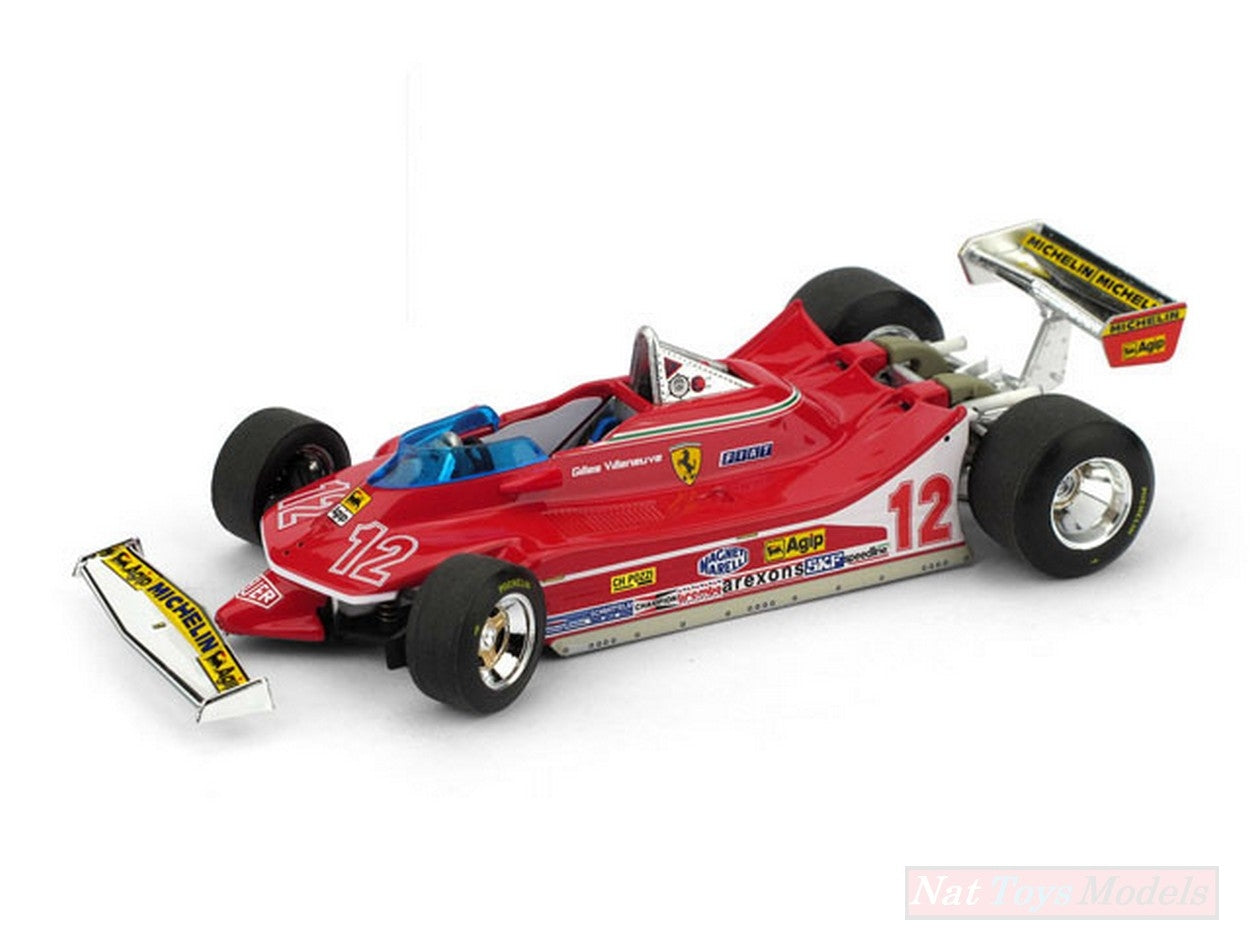 SCALE MODEL COMPATIBLE WITH FERRARI 312 T4 G.VILLENEUVE 1979 N.12 2nd FRANCE GP STEERING WHEELS 1:43 BRUMM BM0512-RS