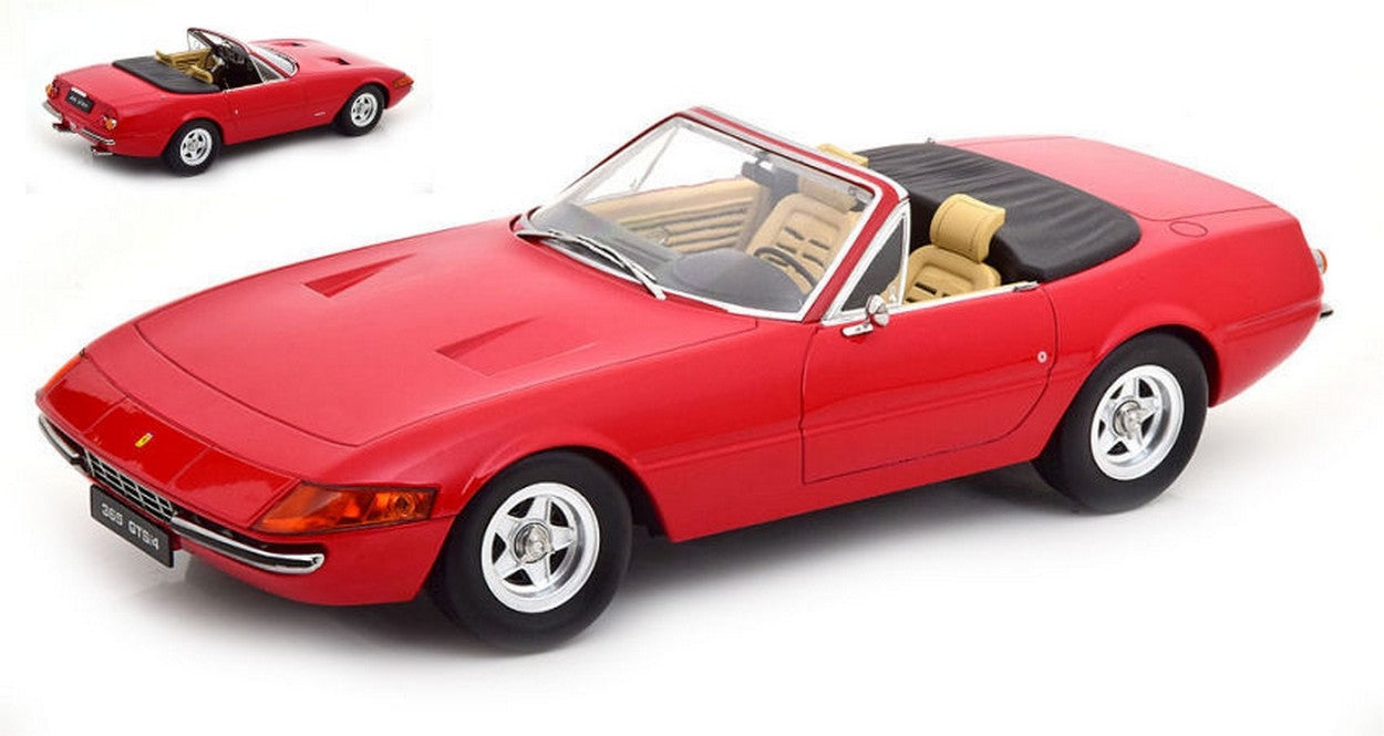 SCALE MODEL COMPATIBLE WITH FERRARI 365 GTB/4 DAYTONA CONVERTIBLE 2 SERIES 1971 RED 1:18 KK SCALE KKDC180621
