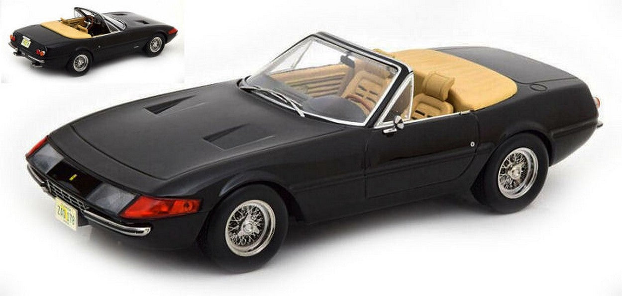 SCALE MODEL COMPATIBLE WITH FERRARI 365 GTB DAYTONA CONVERTIBLE 1st SERIES 1969 BLACK 1:18 KK KKDC180612