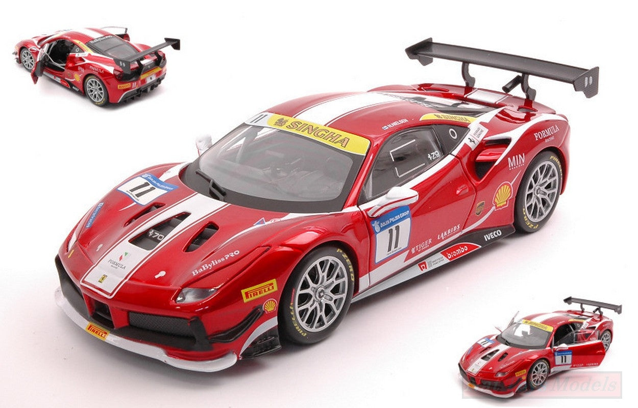 SCALE MODEL COMPATIBLE WITH FERRARI 488 CHALLENGE N.11 FORMULA RACING 2017 1:24 BURAGO BU26308