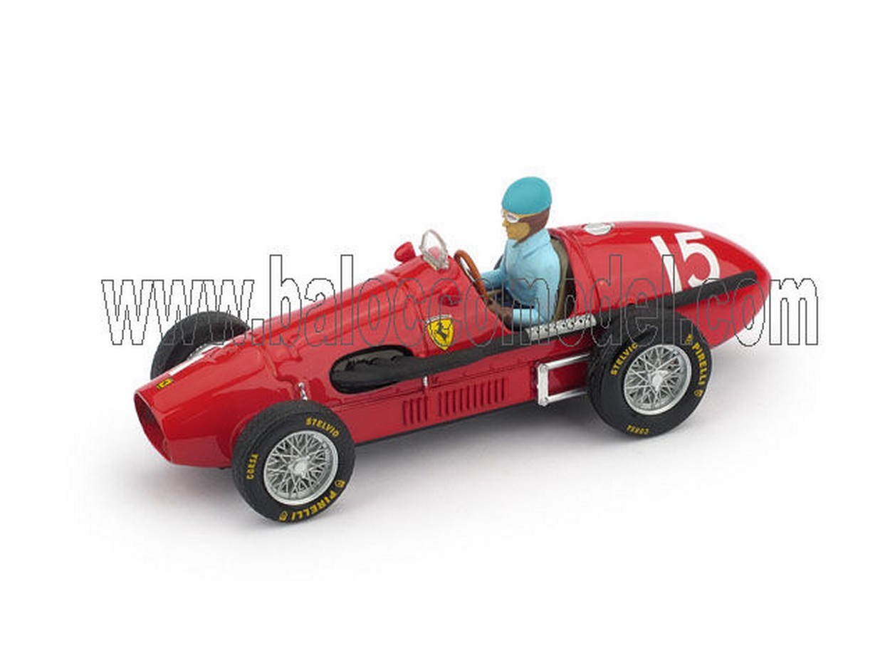 MODELLINO IN SCALA COMPATIBILE CON FERRARI 500F2 ALBERTO ASCARI 1952 N.15 WINNER BRITISH GP W/PILOTE 1:43 BRUMM BM0035CH