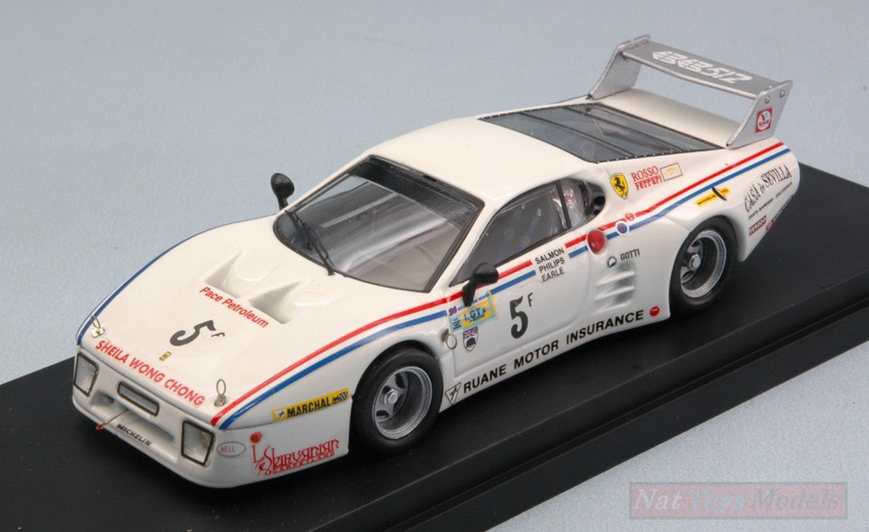 SCALE MODEL COMPATIBLE WITH FERRARI 512 BB LM N.5 6 H RELAY SILVERSTONE 1981 M.SALMON-S.PHILLIPS BEST MODEL BT9719