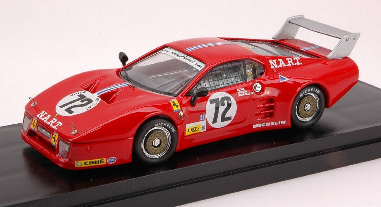 SCALE MODEL COMPATIBLE WITH FERRARI 512 BB N.72 9th LM 1982 A.CUDINI-J.MORTON-J.PAUL JR.1:43 BEST MODEL BT9382