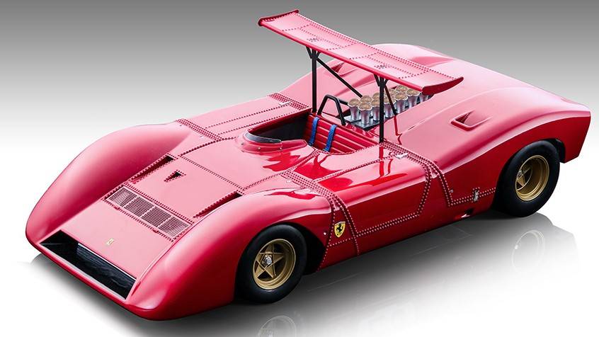 SCALE MODEL COMPATIBLE WITH FERRARI 612 CAN-AM PRESS VERSION 1968 RED 1:18 TECNOMODEL TMD18250A