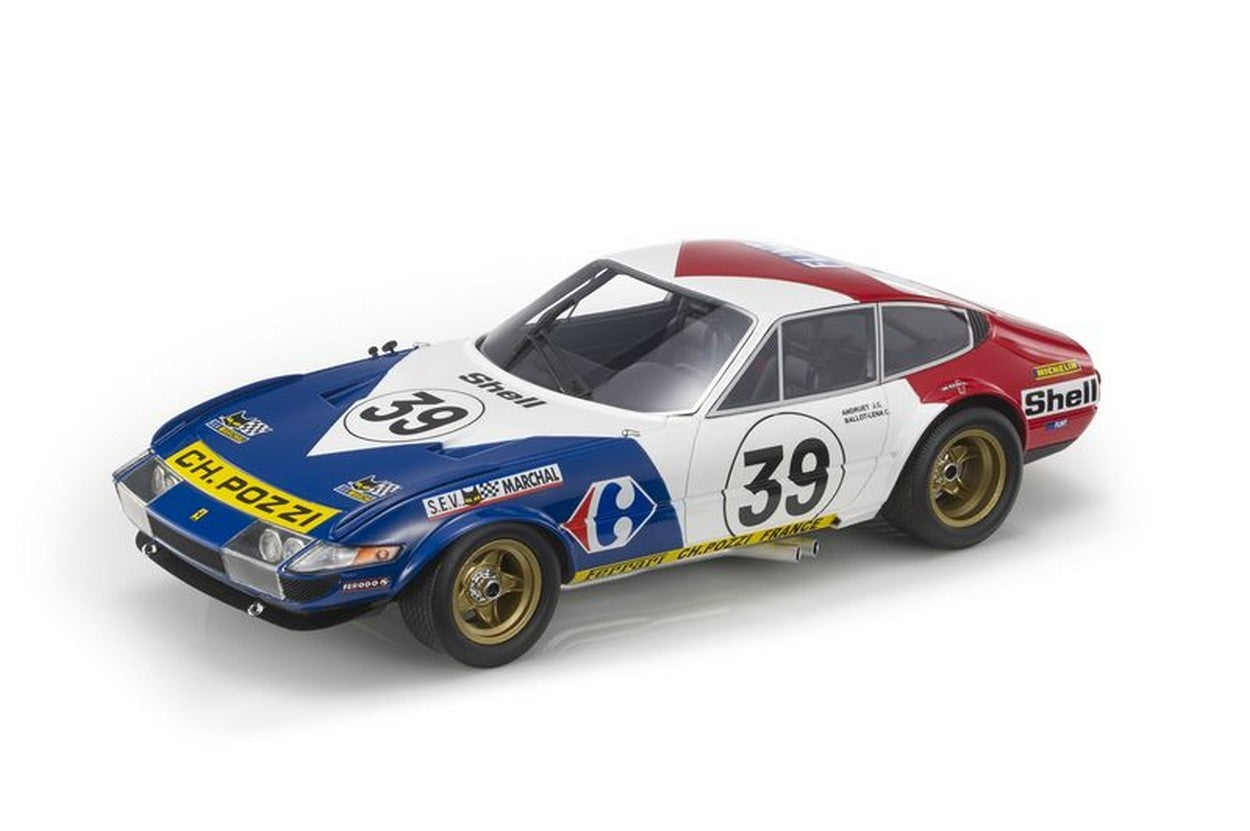 SCALE MODEL COMPATIBLE WITH FERRARI DAYTONA N.39 LE MANS 1972 1:18 TOPMARQUES TOP114C